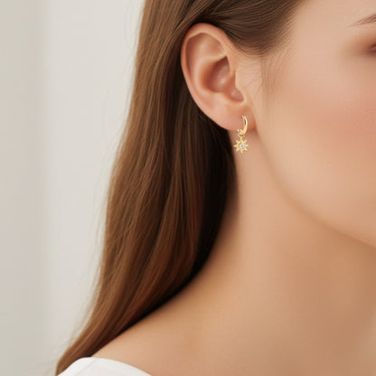 Créoles soleil plaqué or 