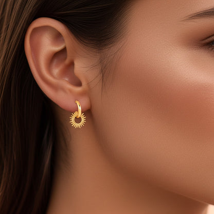 Créoles soleil plaqué or 