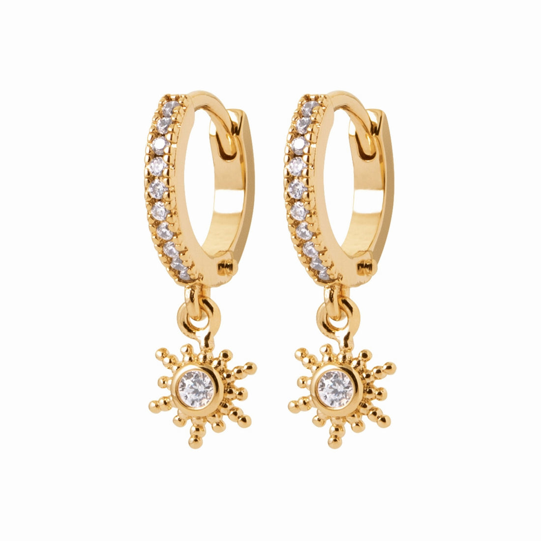 Créoles soleil plaqué or 10 mm 