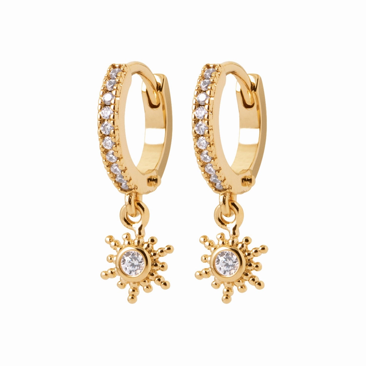 Créoles soleil plaqué or 10 mm 