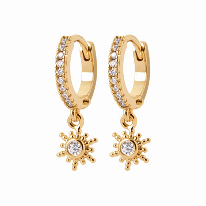 Créoles soleil plaqué or 10 mm 