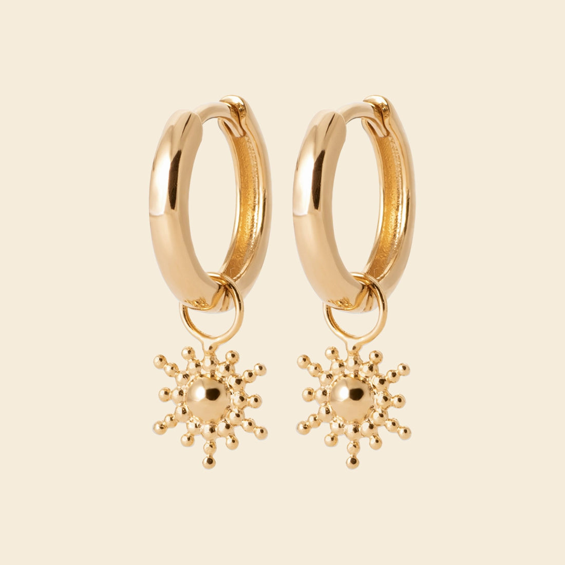 Créoles soleil plaqué or 12 mm 