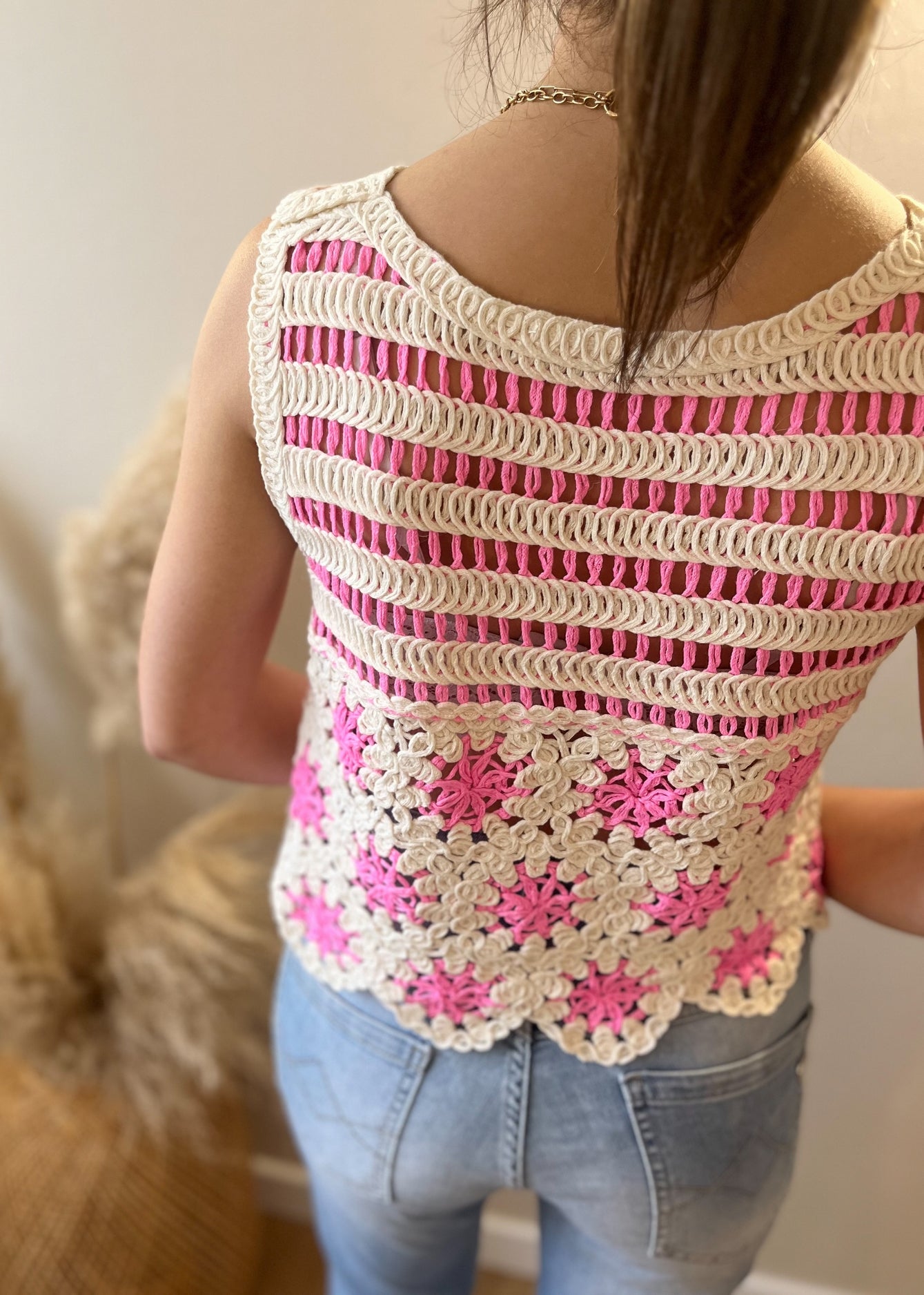 Crop top crochet FRAMBOISE