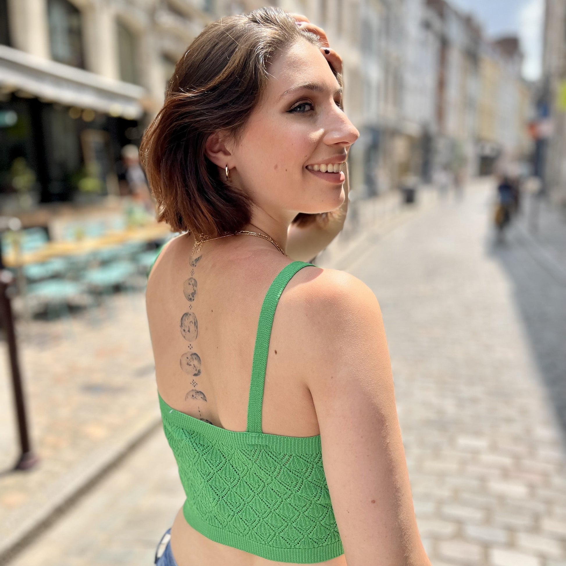 Débardeur ajouré VERT GUCCI