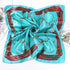 Foulard satiné à motif baroque - 50x50 cm ROUGE/MARINE