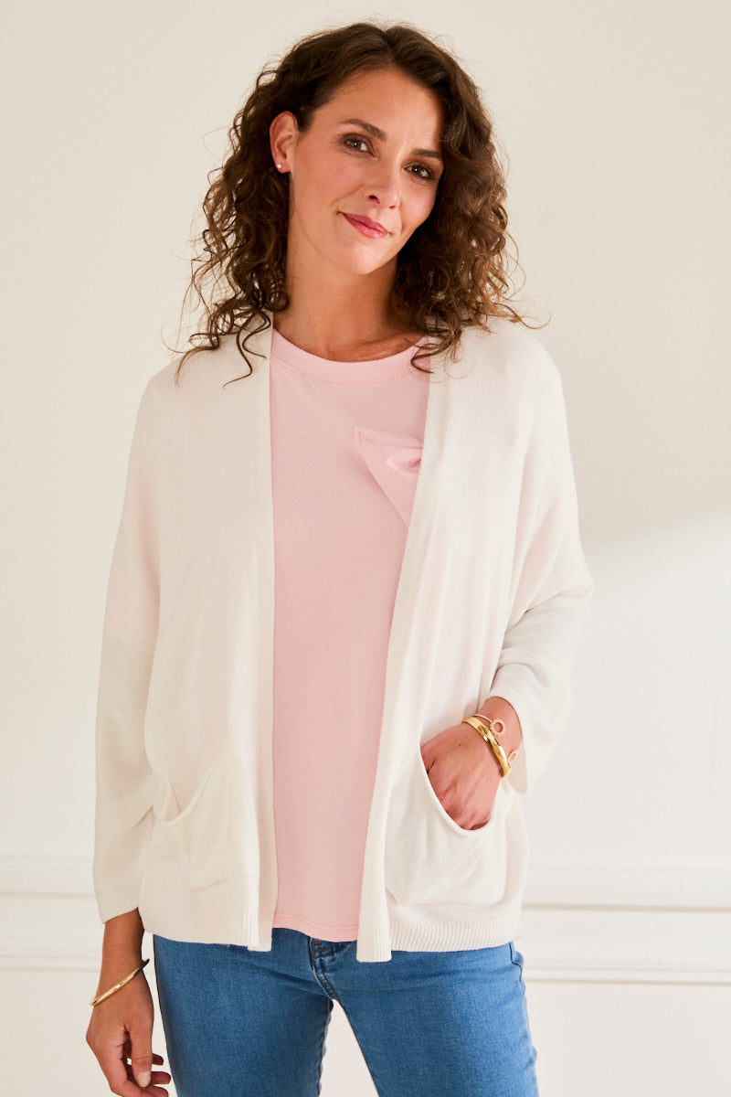 Gilet en maille douce élisa BLANC