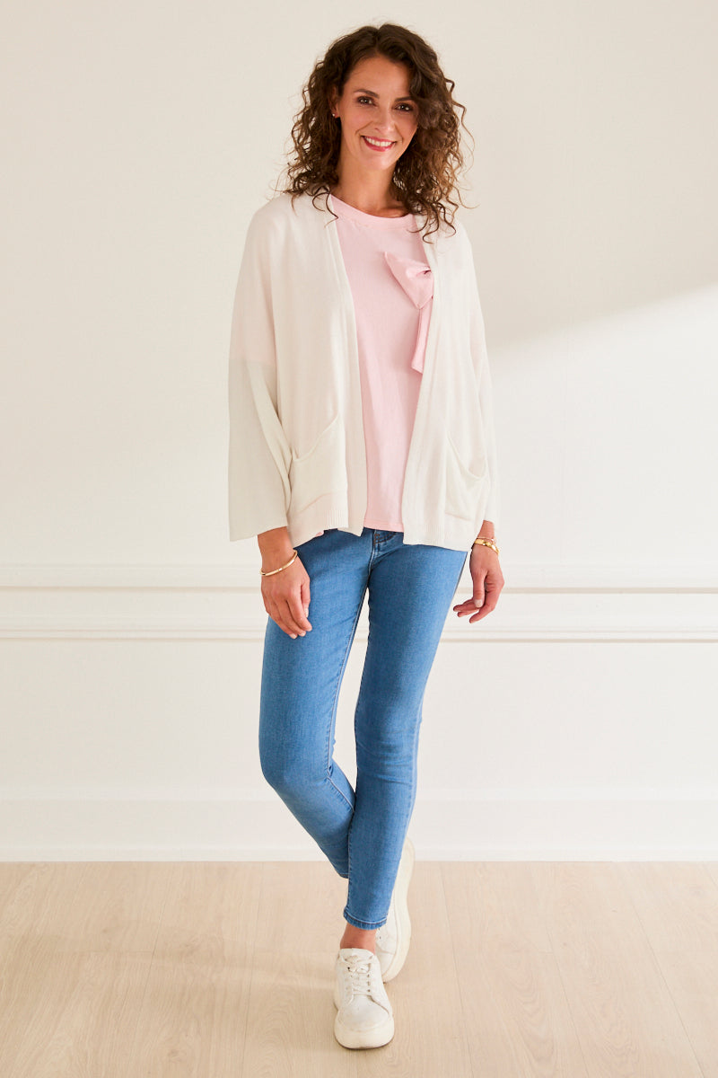 Gilet en maille douce élisa BLANC