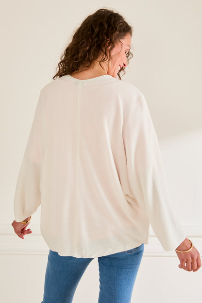 Gilet en maille douce élisa BLANC