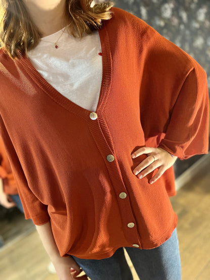 Gilet en maille fine à manche ¾ CORAIL