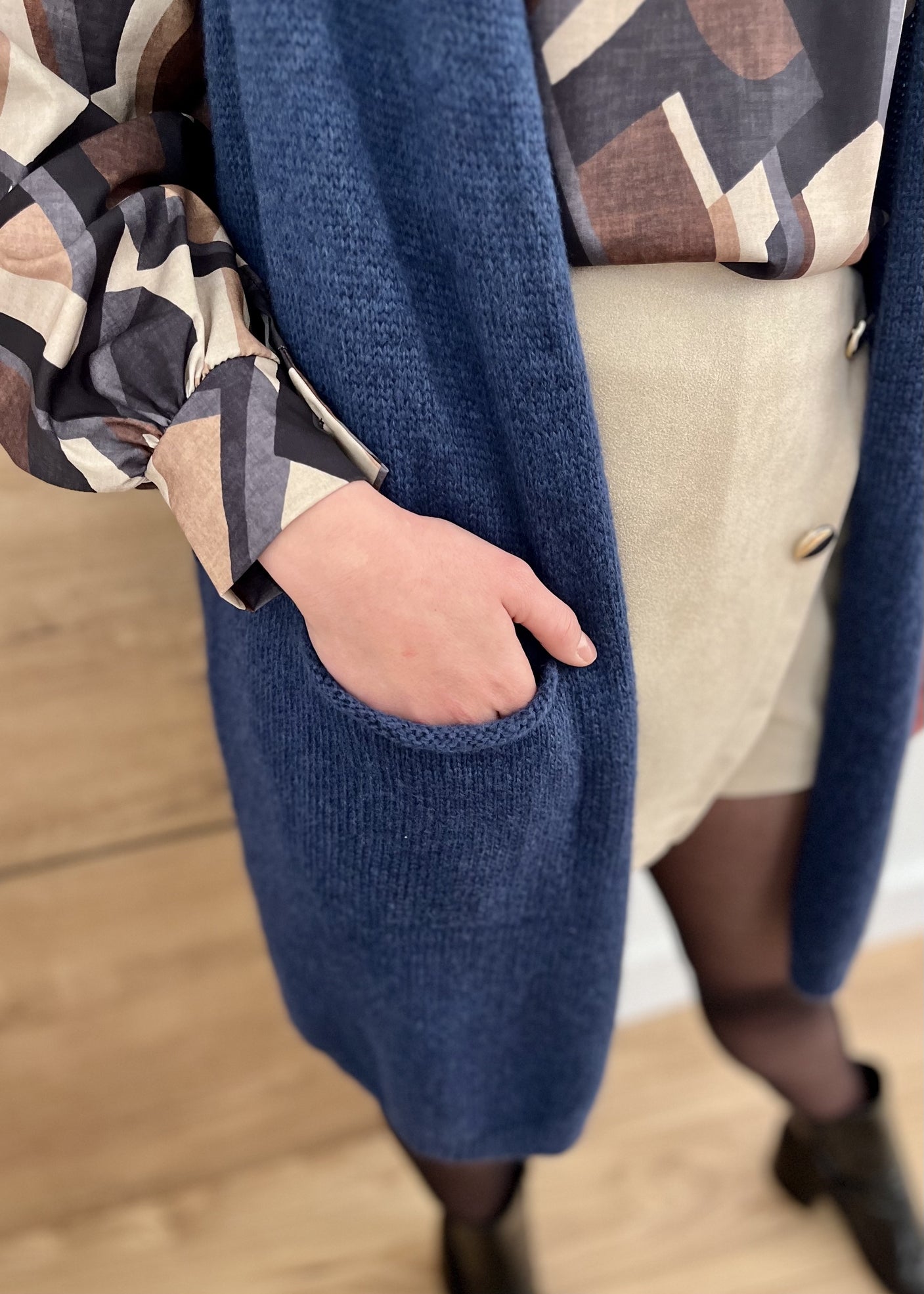 Gilet long sans manches Garance MARINE