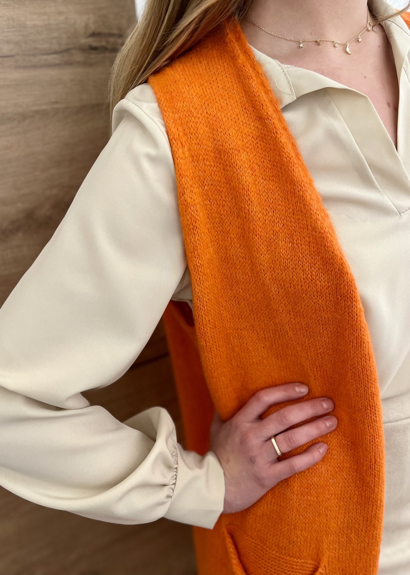 Gilet long sans manches Garance ORANGE