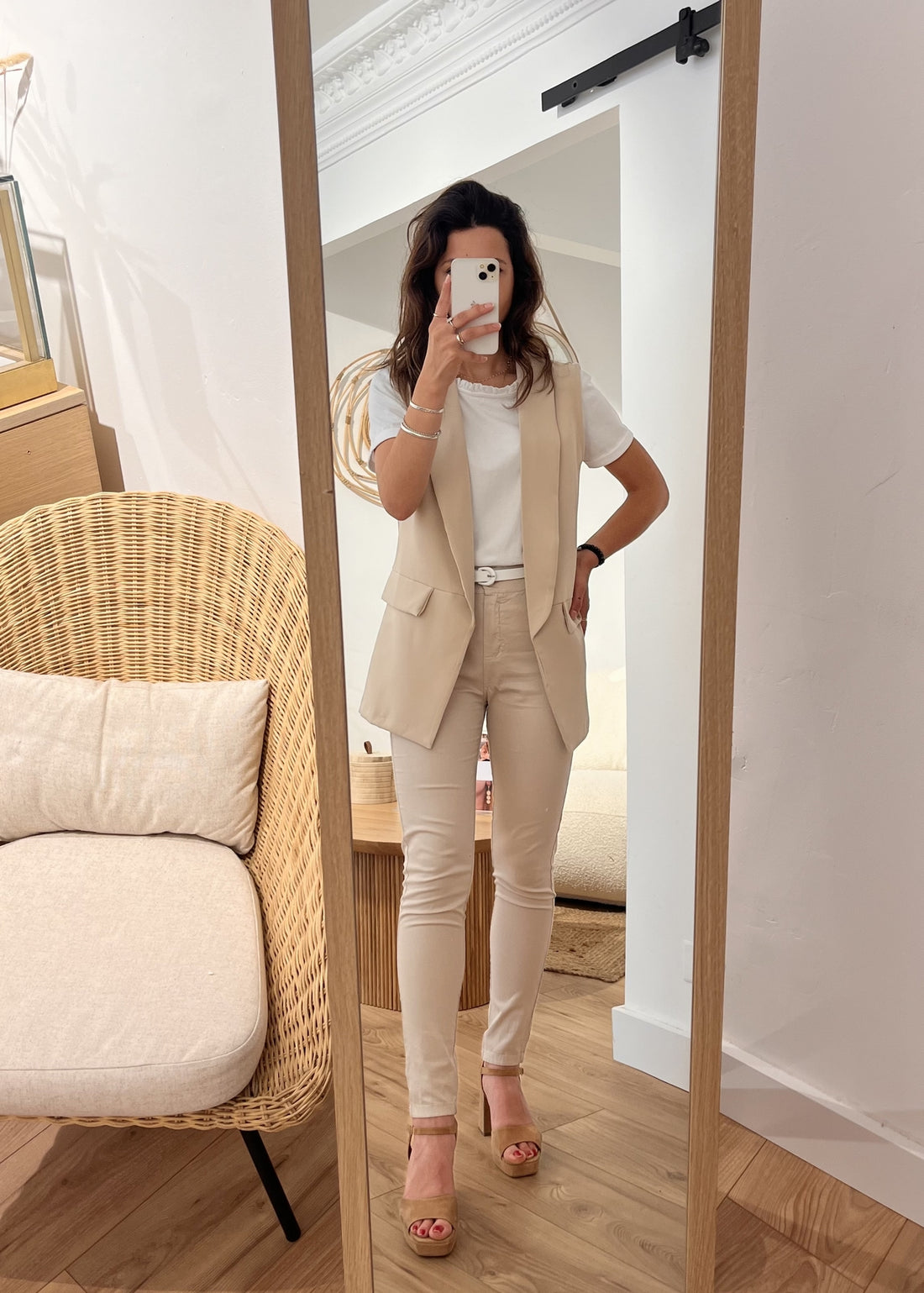 Gilet tailleur Tina - sans manches BEIGE