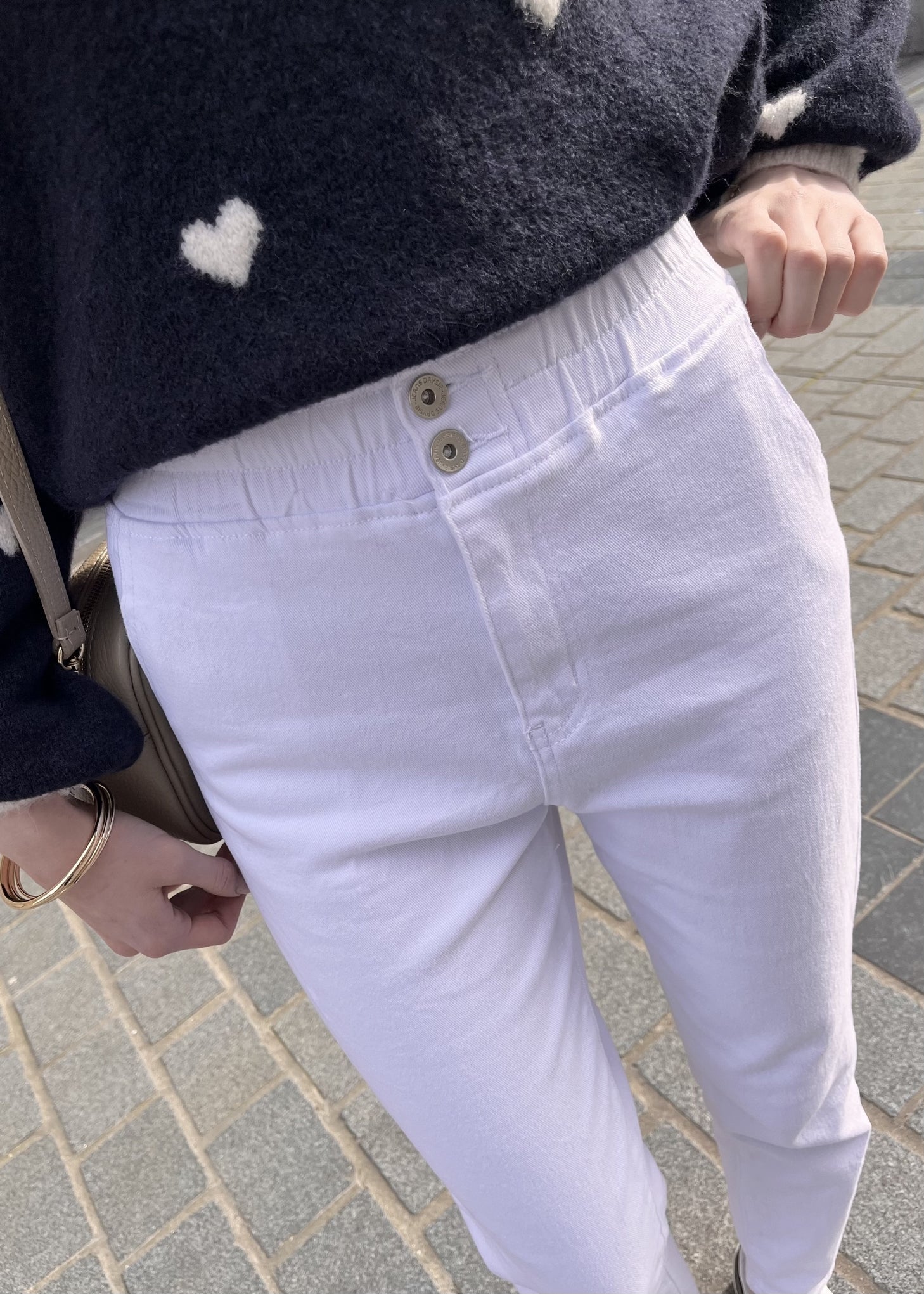 Jean coupe mom BLANC