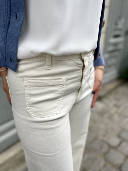 Jean flare poches plaquees UNBLEACHED