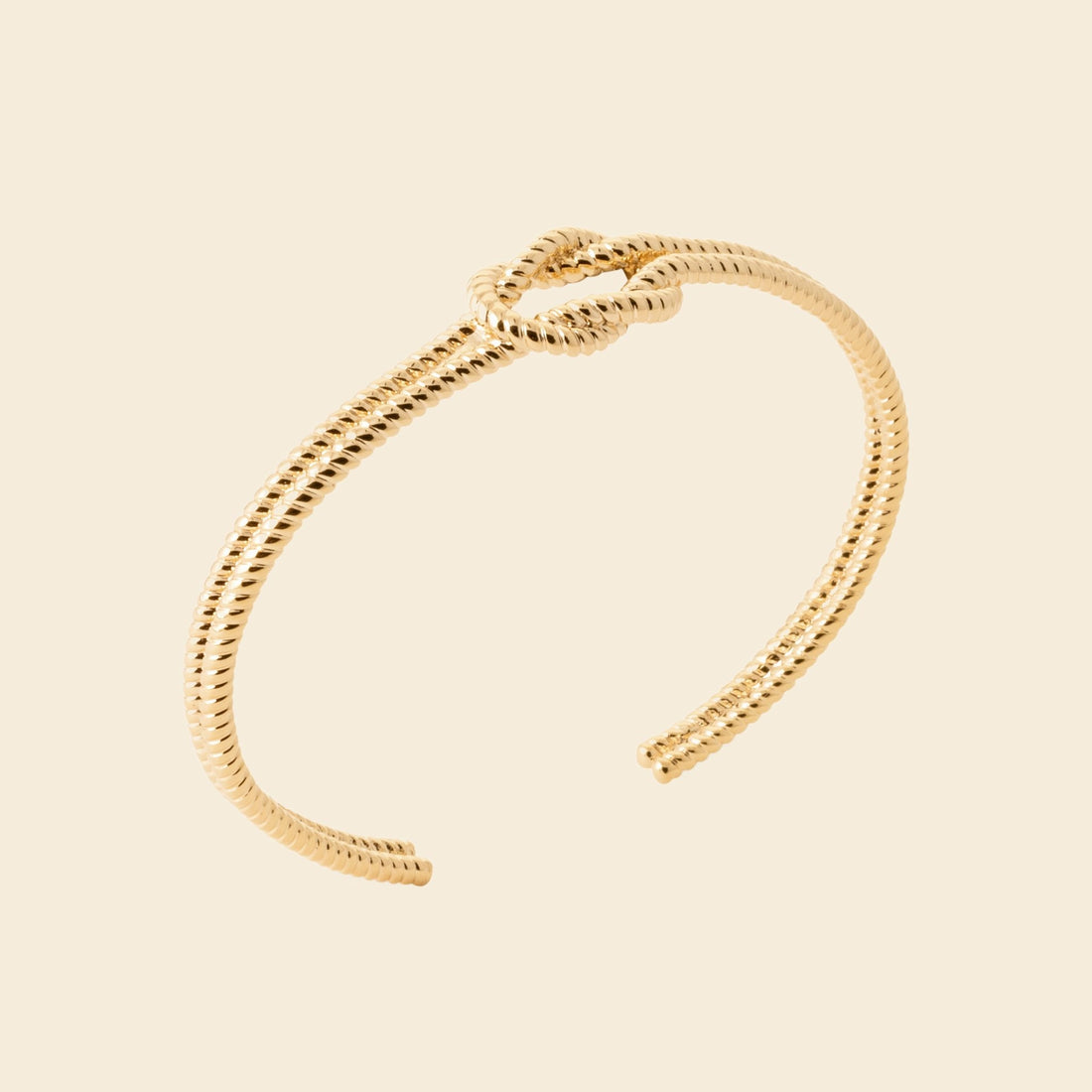 Jonc noeud torsadé plaqué or - 58 cm 