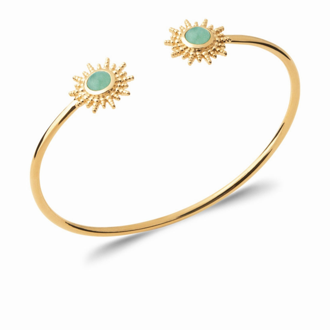 Jonc soleil plaqué or &amp; aventurine 