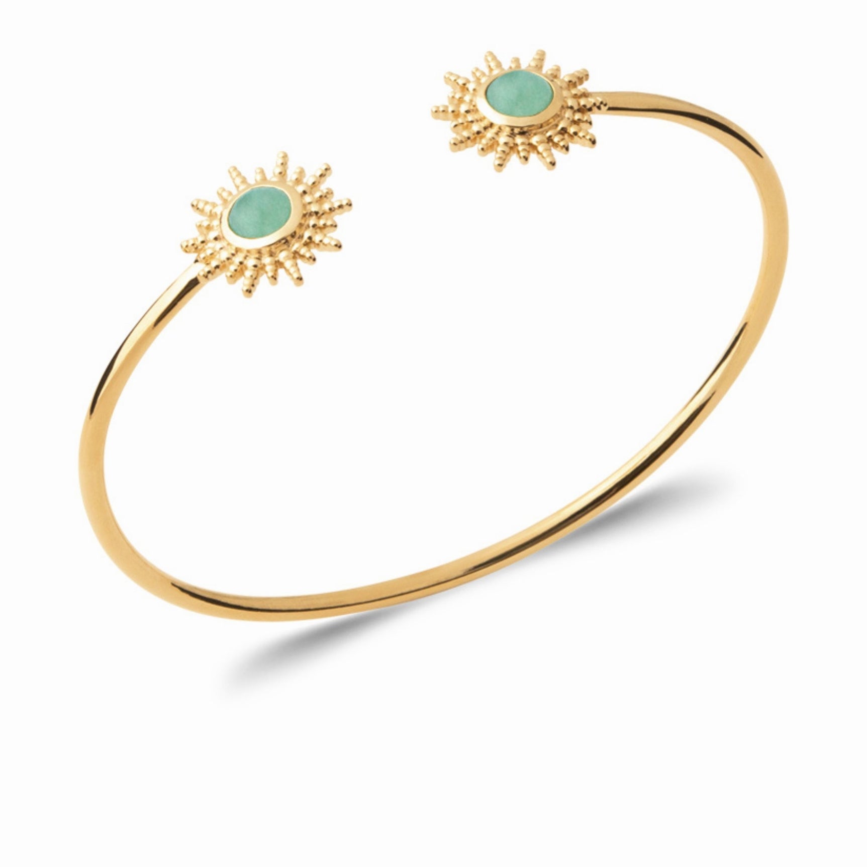 Jonc soleil plaqué or &amp; aventurine 