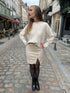 Jupe courte Zélia – effet suédine, boutons BEIGE