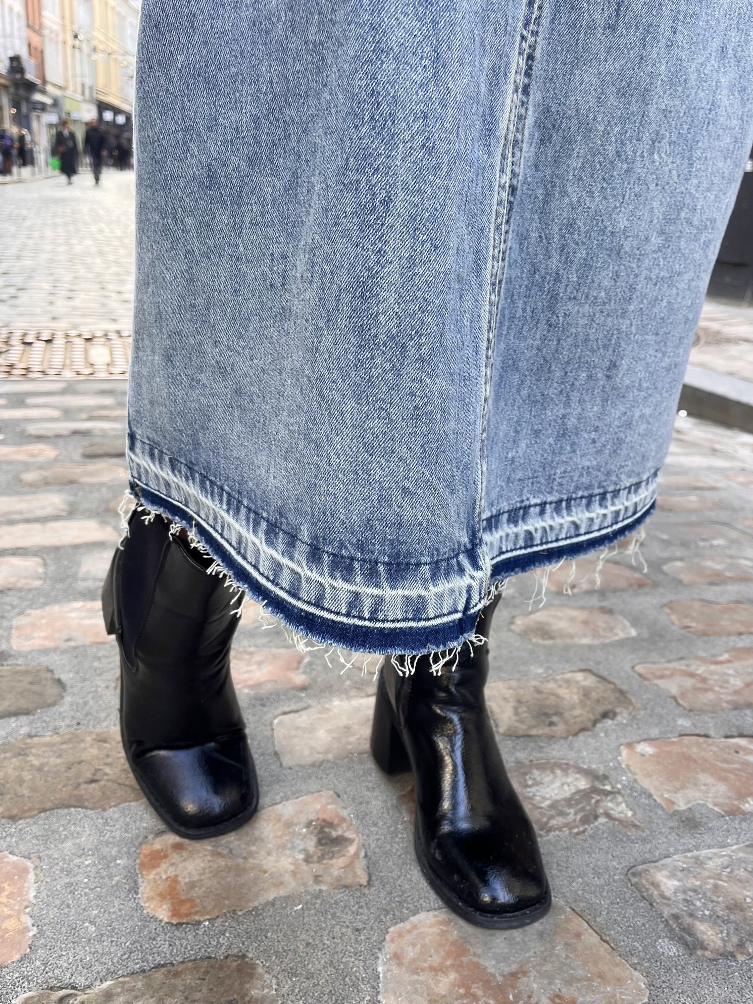 Jupe longue juliette Avec bord delave JEAN DELAVE
