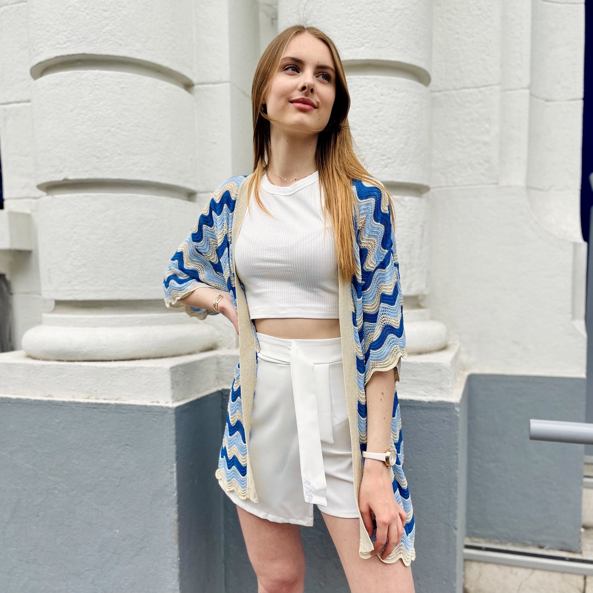 Kimono ajouré BLEU