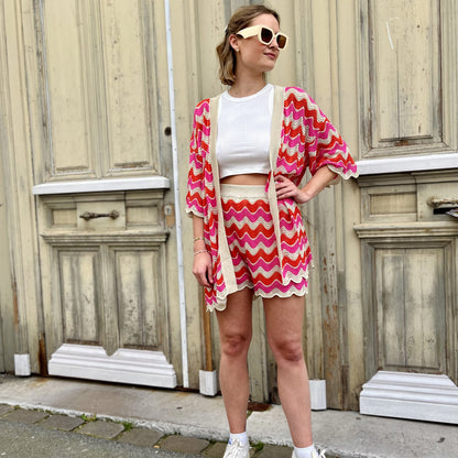 Kimono ajouré FRAMBOISE