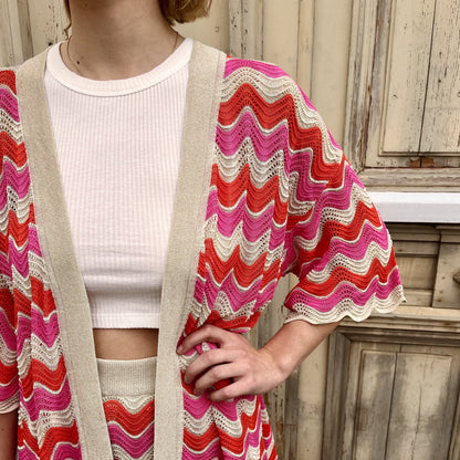 Kimono ajouré FRAMBOISE