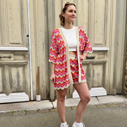 Kimono ajouré FRAMBOISE