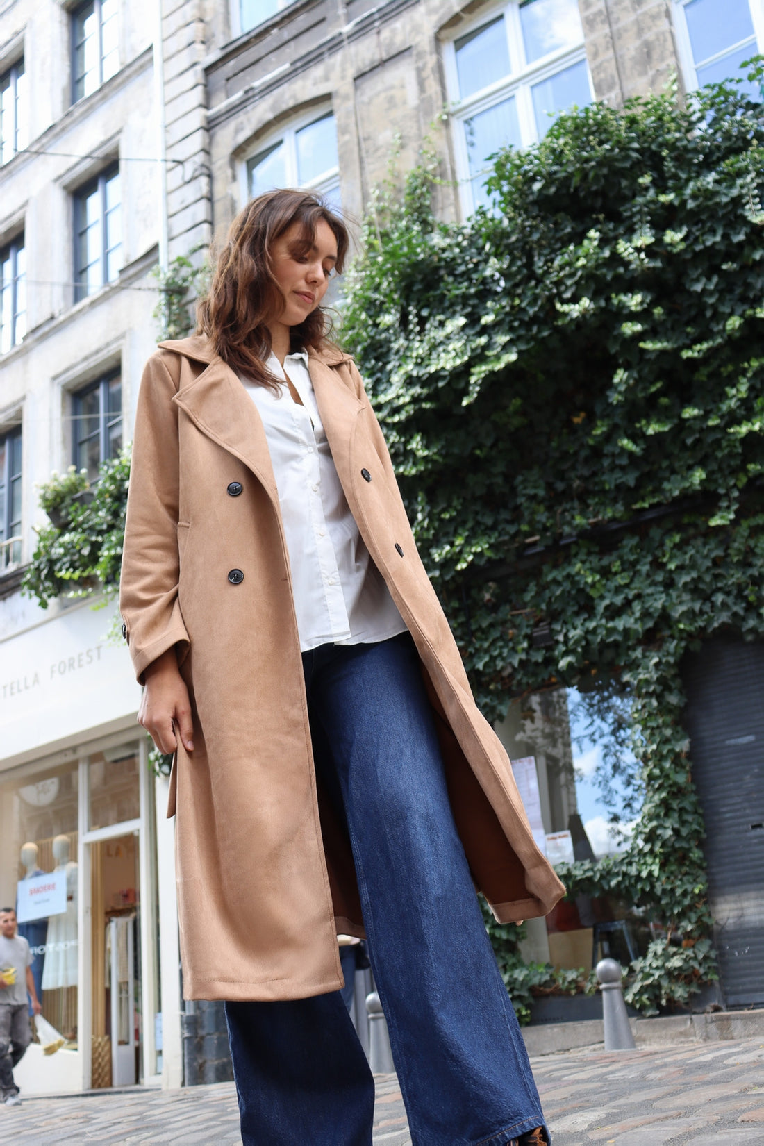 Manteau long ceinturé Carmen CAMEL