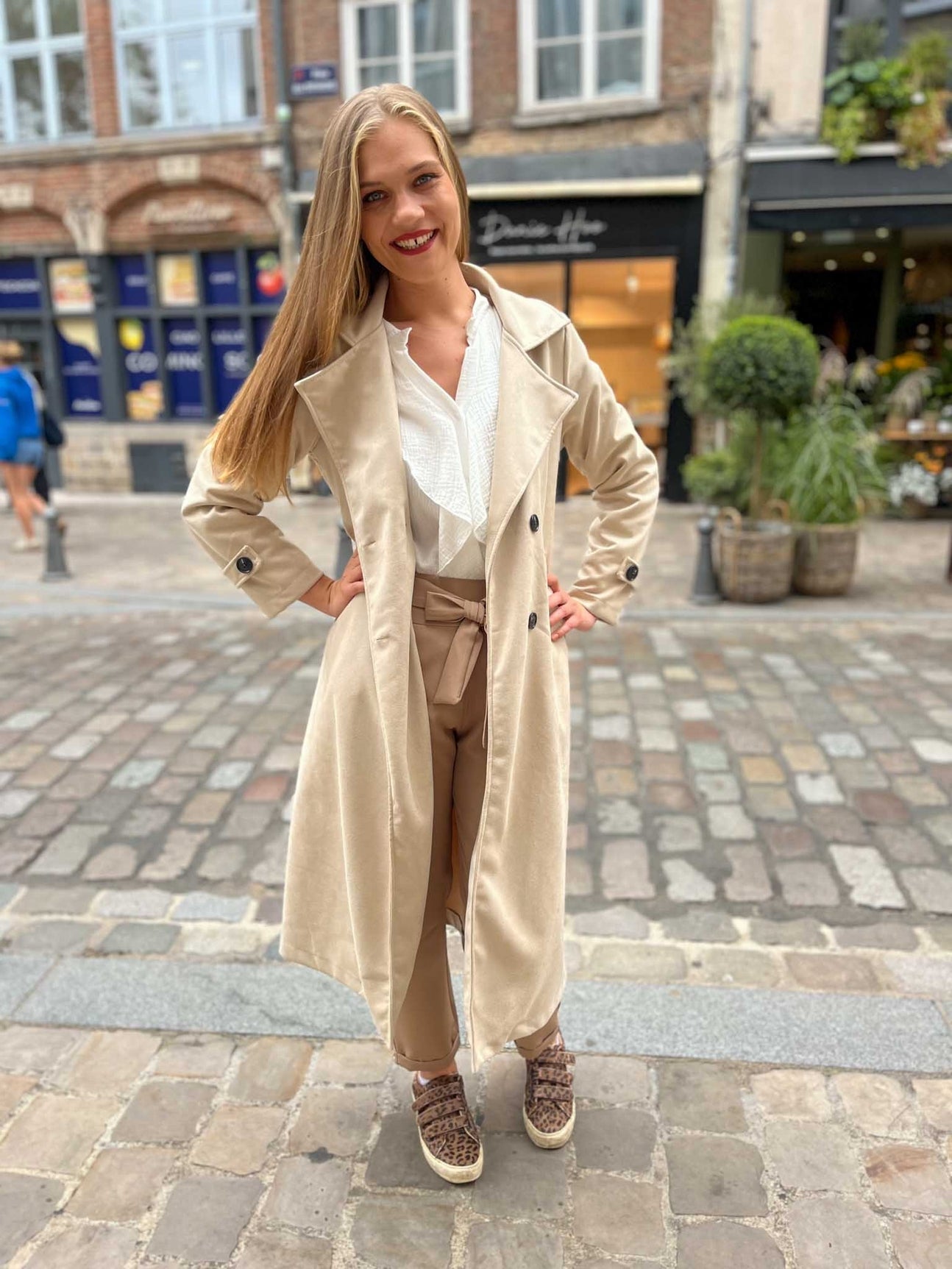 Manteau long ceinturé Carmen ECRU