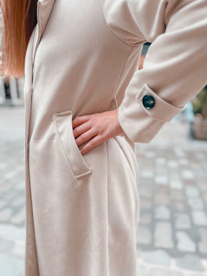 Manteau long ceinturé Carmen ECRU