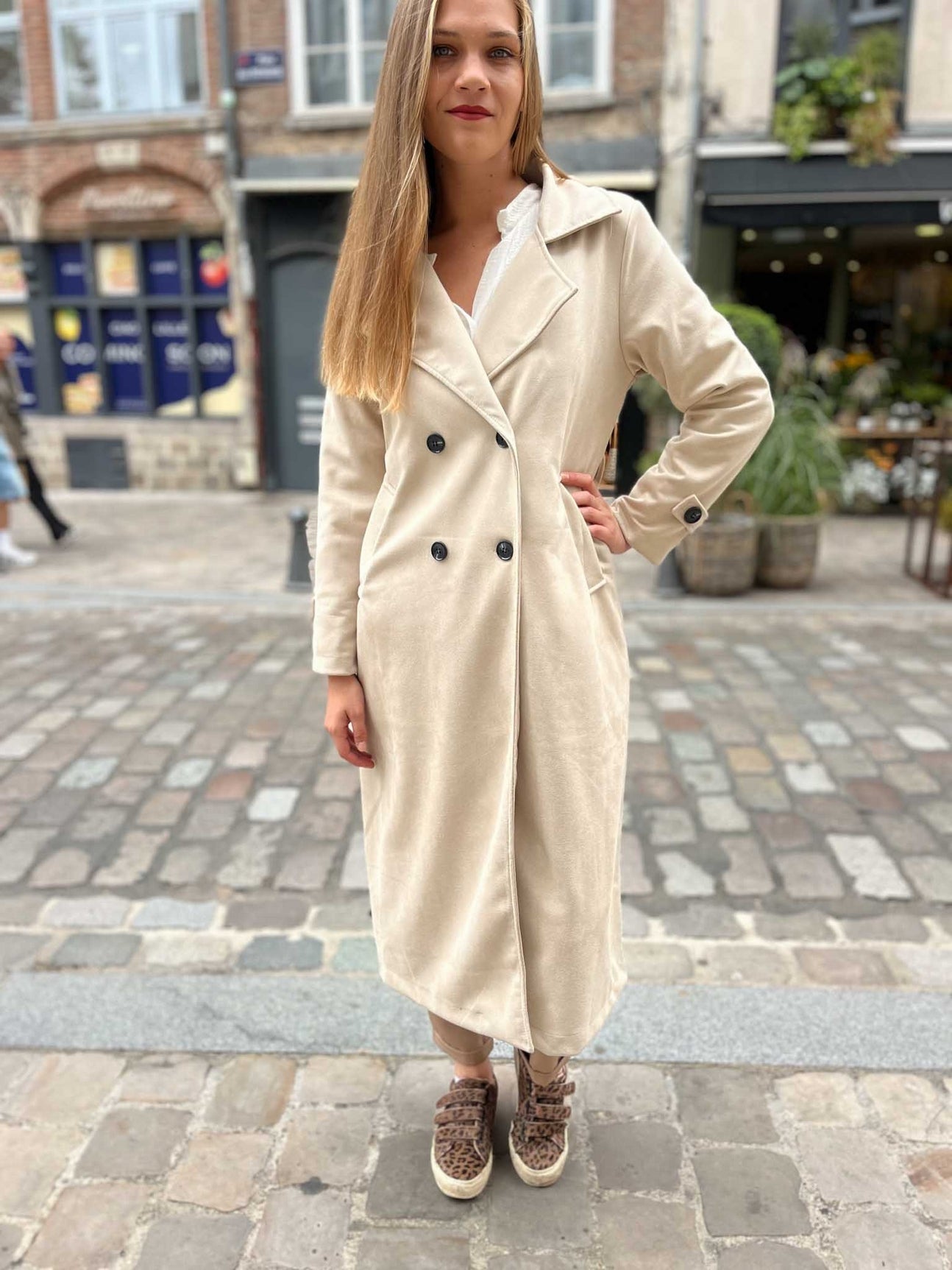 Manteau long ceinturé Carmen ECRU