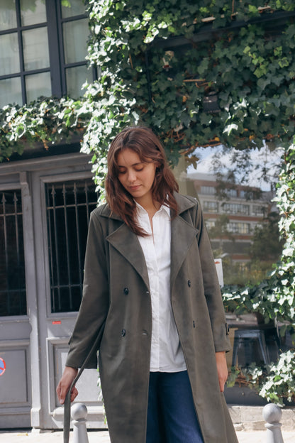 Manteau long ceinturé Carmen KAKI