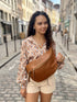 Maxi sac banane Lara – cuir grainé CARAMEL