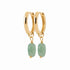 Mini-créoles plaqué or 14mm - quartzite vert 