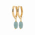 Mini créoles plaque or - amazonite 