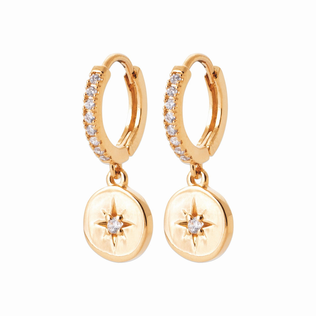 Mini-créoles plaqué or & brillants