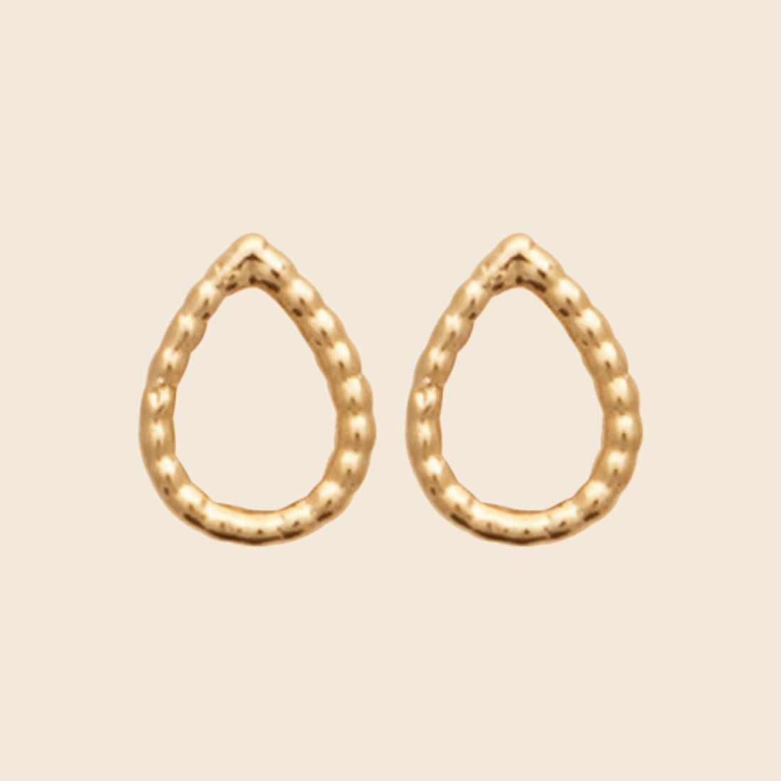 Mini puces plaqué or - goutte 