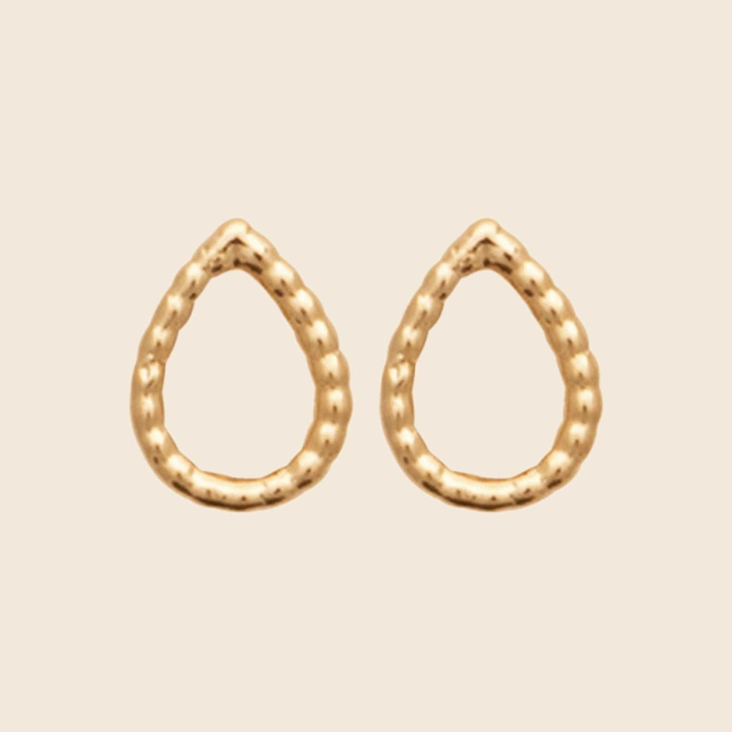 Mini puces plaqué or - goutte 