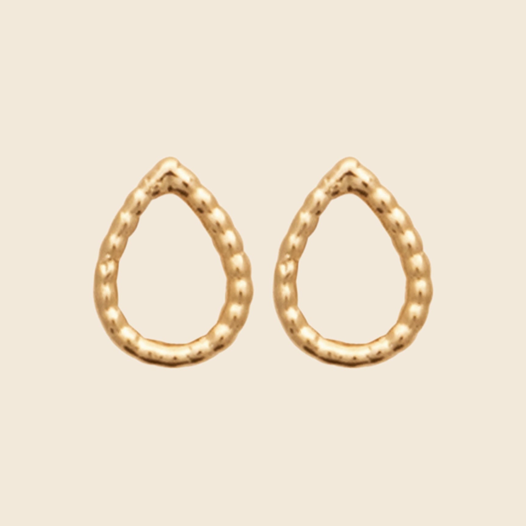 Mini puces plaqué or - goutte 