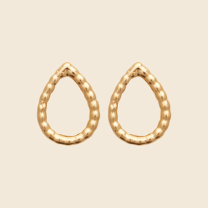 Mini puces plaqué or - goutte 