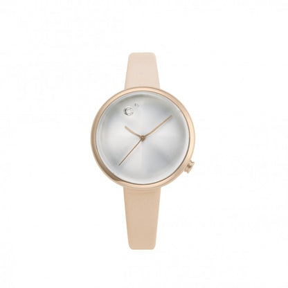 Montre tacs icicle - bracelet cuir cadran givré ROSE
