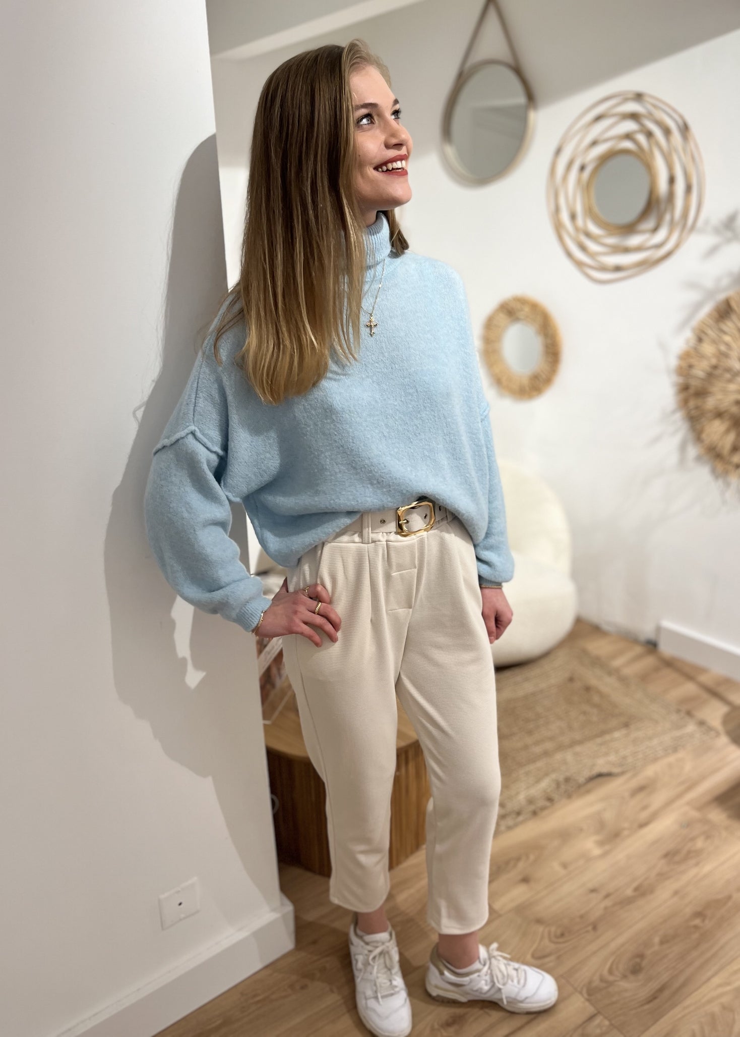 Pantalon cigarette capucine ECRU