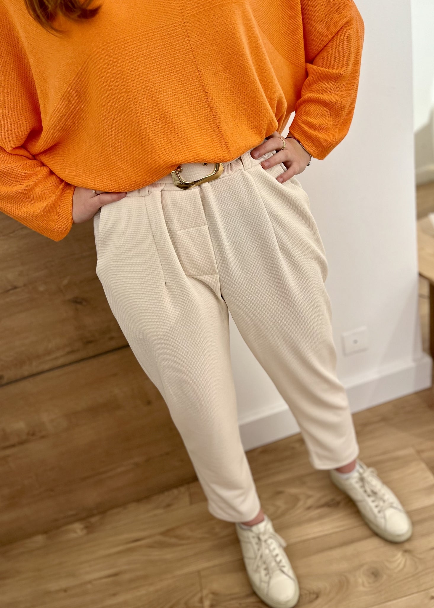 Pantalon cigarette capucine ECRU
