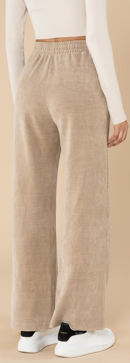 Pantalon de jogging velours - coupe large BEIGE