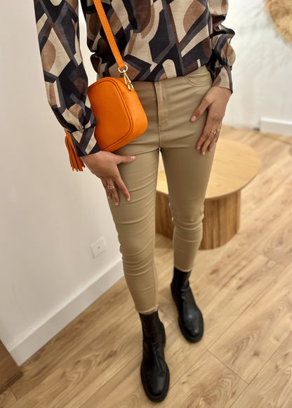 Pantalon émilie enduit CAMEL