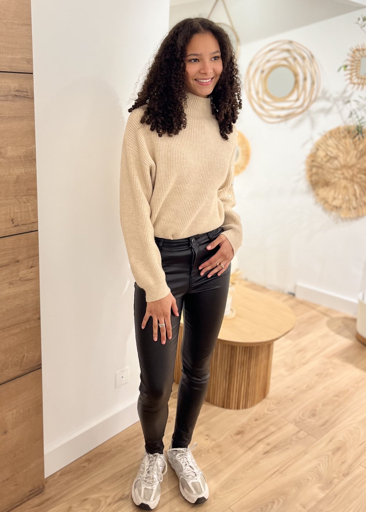 Pantalon émilie enduit NOIR