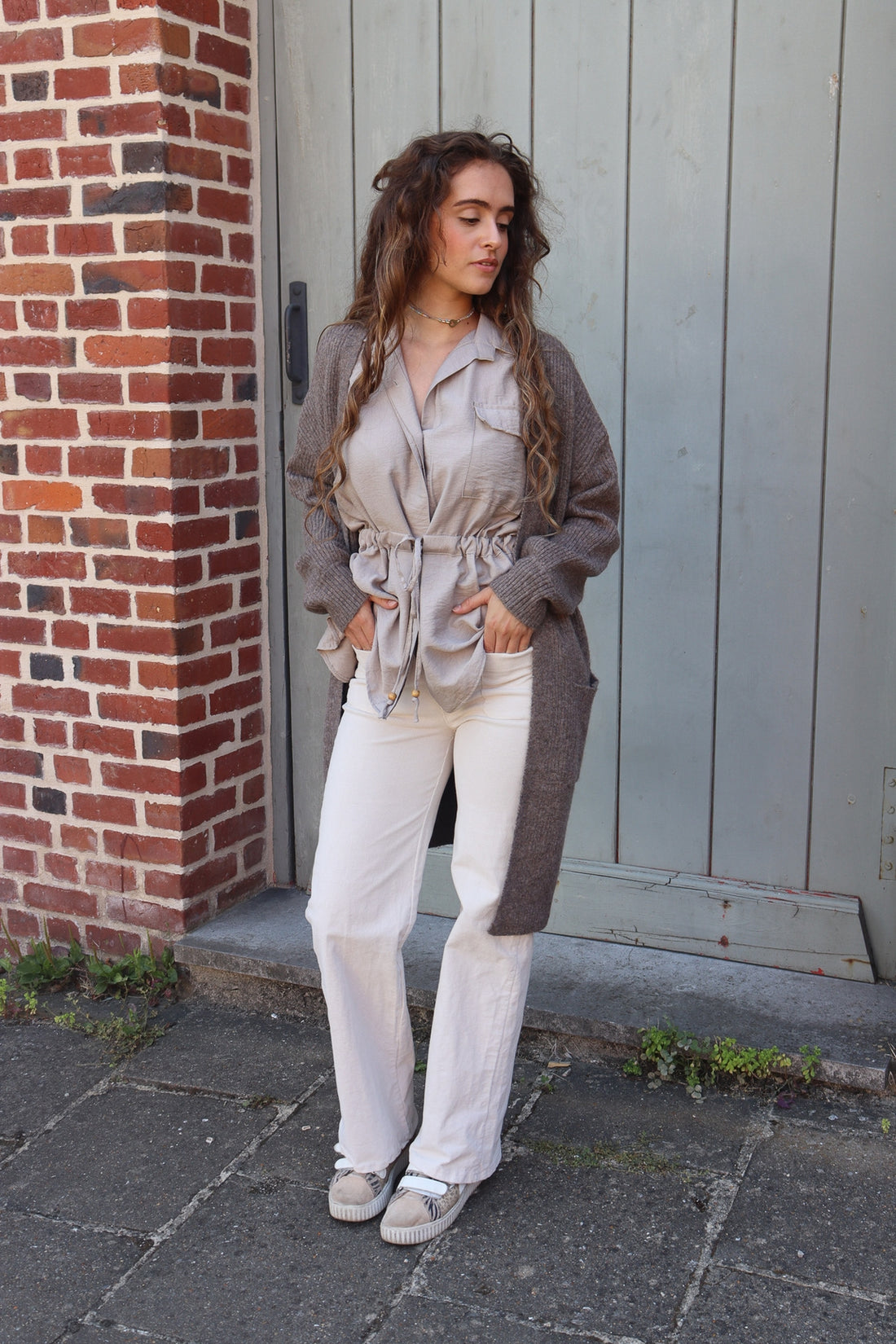 Pantalon en velours côtelé Sylvie ECRU