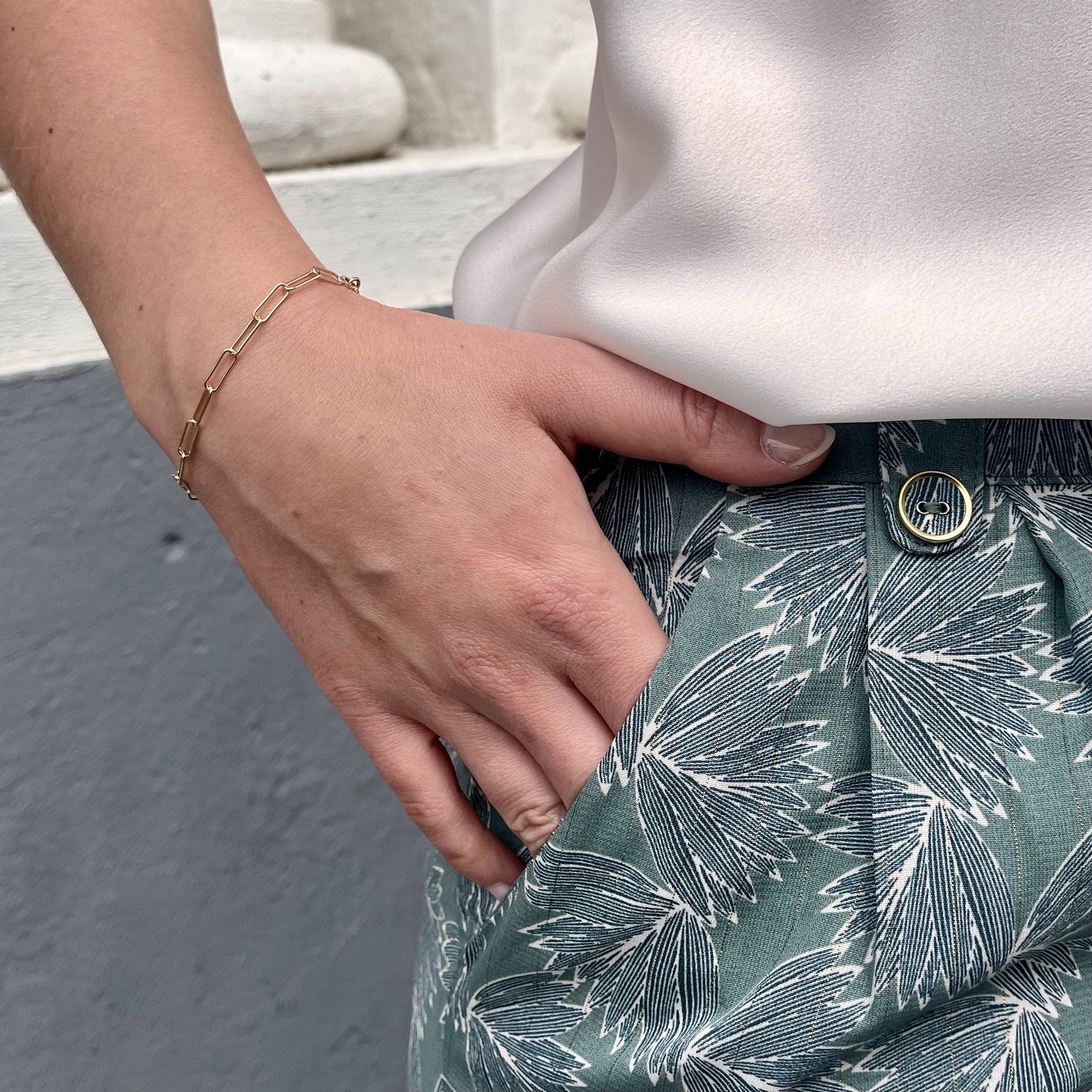 Pantalon fleurie VERT