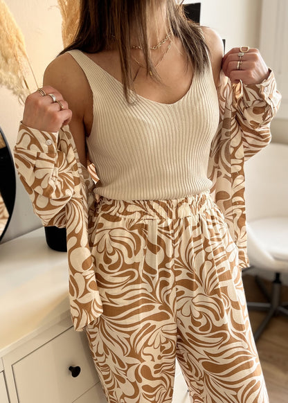 Pantalon fluide avec motifs Pantalon fluide TAUPE IMP