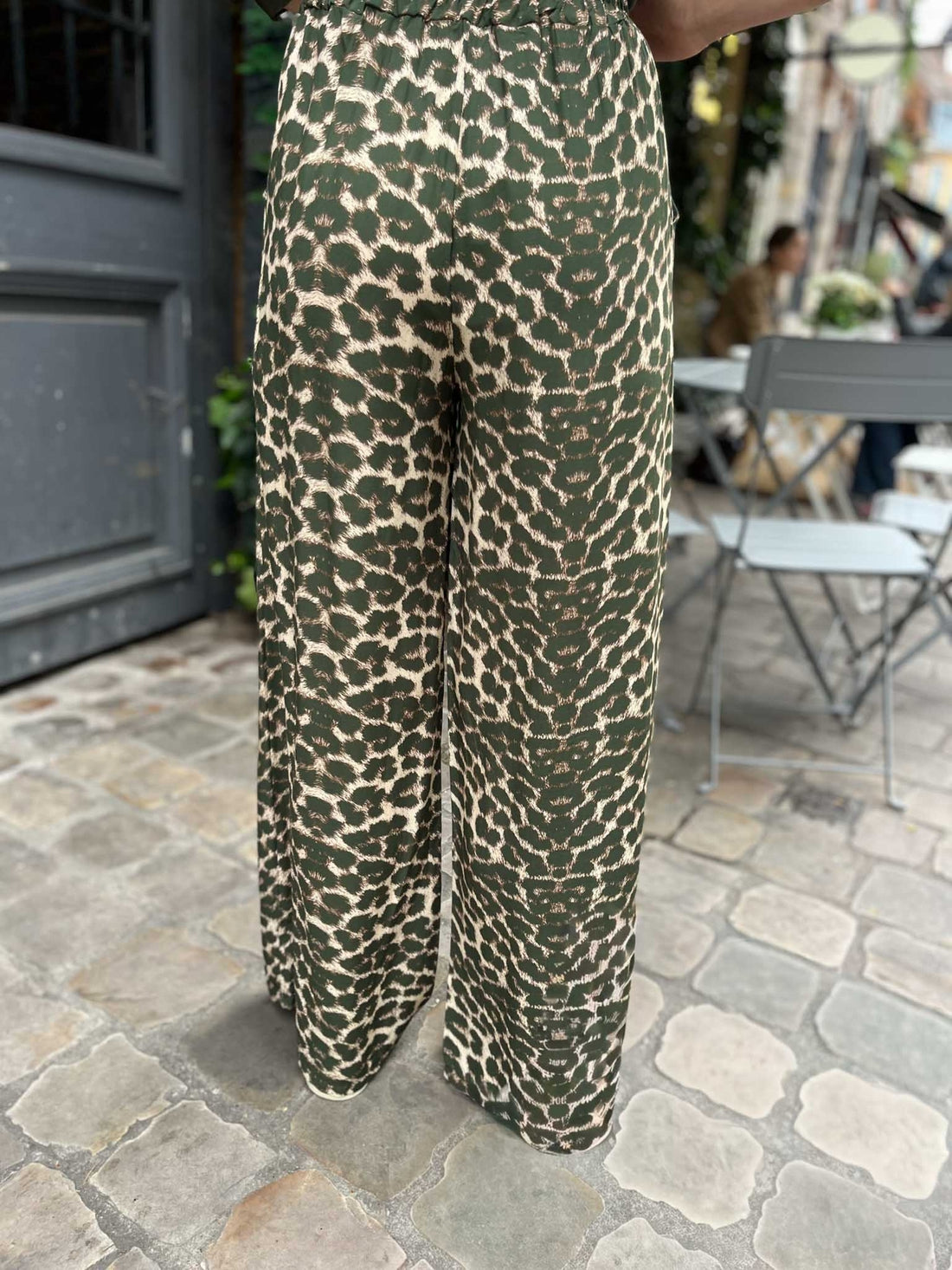 Pantalon fluide gabrielle LEOPARD KAKI